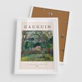 Plakat w ramie 50x70 - Gauguin: Reprodukcja i Typografia - Gauguin, reprodukcja - rama biała
