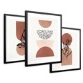 Zestaw obrazy w ramie 50x70 galeria - Roślinne, nowoczesne, geometryczne - rama czarna