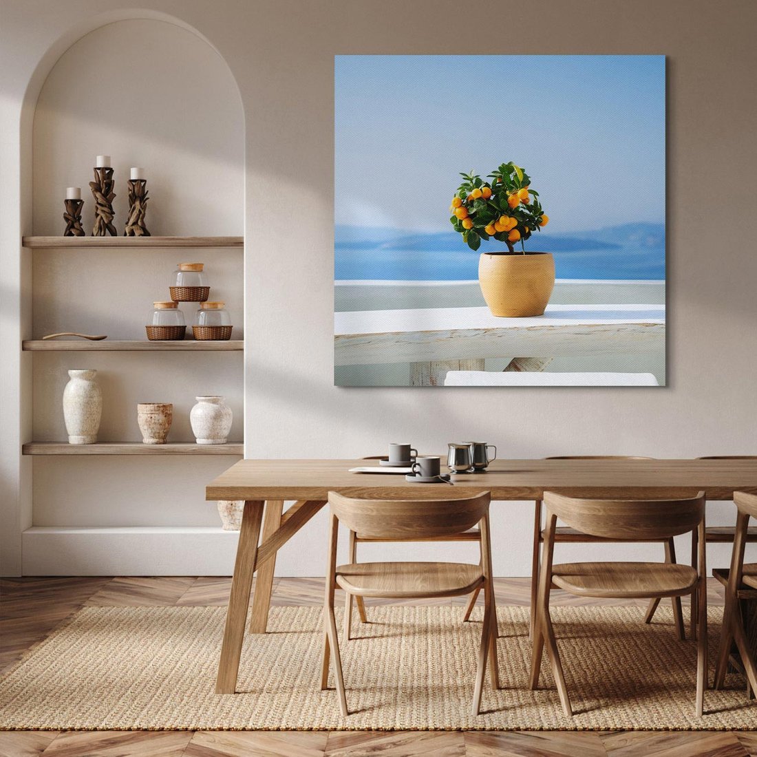 Obraz na płótnie 40x40 - Uroki Santorini - Santorini, Grecja