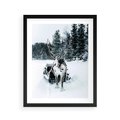 Plakat w ramie 40x50 - Świąteczna Przygoda - renifer, śnieg - rama czarna
