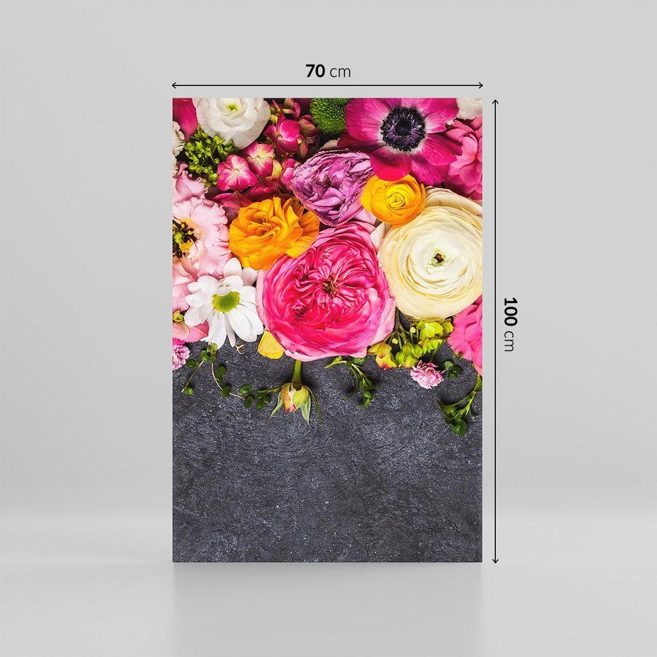 Obraz na płótnie 70x100 - Kompozycje kwiatowe: harmonia natury - kwiaty, kompozycja