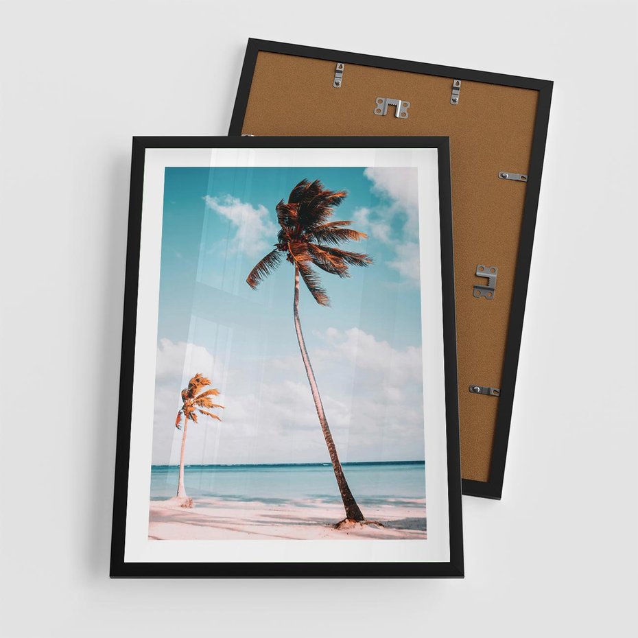 Plakat w ramie 50x70 - Raj na Ziemi - plaża, ocean - rama czarna