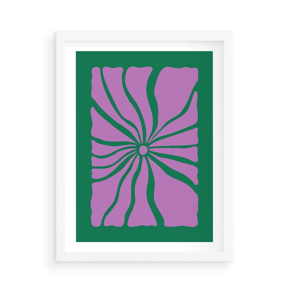 Plakat w ramie 50x70 - Bezczasowe Impresje - abstrakcyjny plakat, boho styl - rama biała