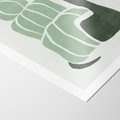 Plakat bez ramy 21x30 - Zielona Równowaga - abstrakcyjny zielony ślimak, skandynawski design
