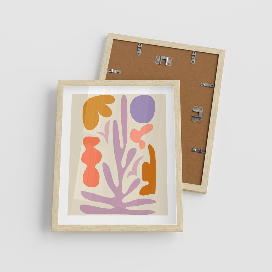 Plakat w ramie 40x50 - Przenikająca Harmonia - abstrakcyjny obraz, pastelowe kolory - rama drewno
