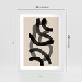 Plakat w ramie 30x40 - Strukturalne Odbicia Innowacji - zaplątane minimalistyczne linie, na bezowym tle - rama biała