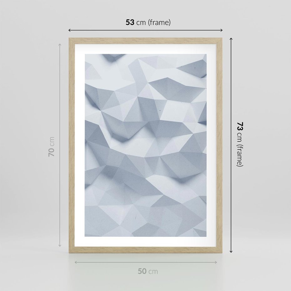 Plakat w ramie 50x70 - Trójwymiarowa geometria - geometria, 3d - rama drewno