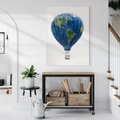 Plakat bez ramy 21x30 - Podróżniczy balon nad ziemią - balon, ziemia