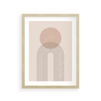 Plakat w ramie 30x40 - Konturem Zdefiniowane - boho plakat, minimalizm - rama drewno