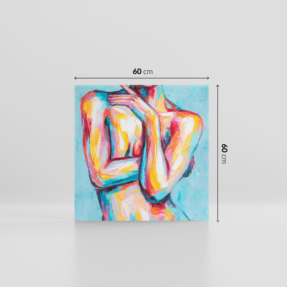 Obraz na płótnie 60x60 - Nagie Natchnienie - obraz olejny, naga kobieta