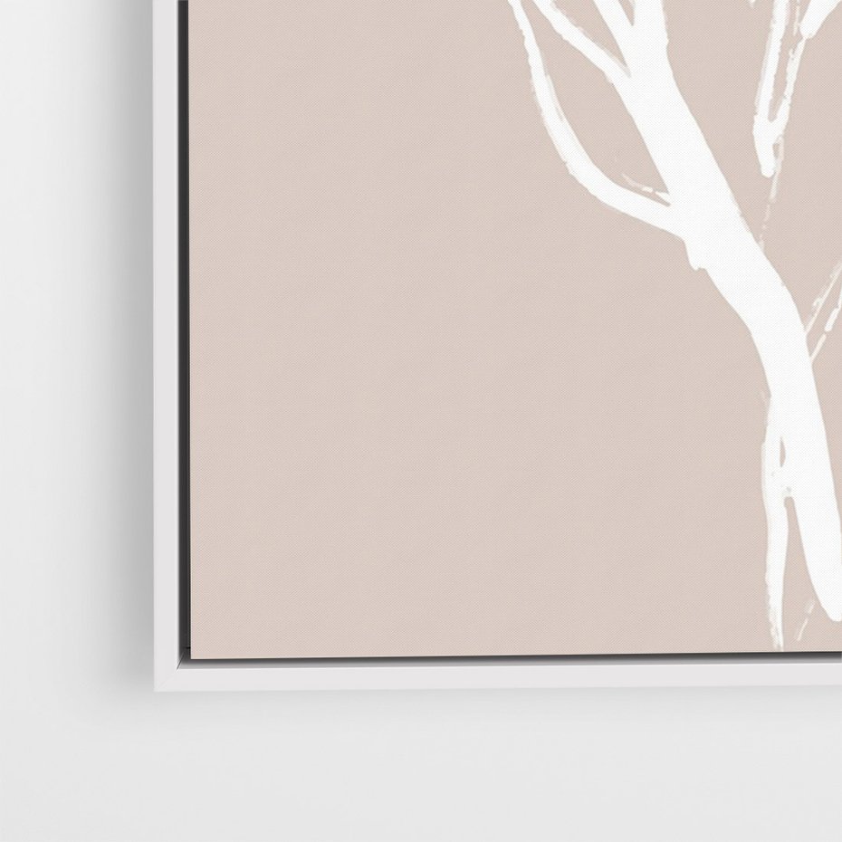 Obraz w ramie 80x120 - Impresje Pastelowych Nastrojów - minimalistyczny delikatny obraz, beżowe odcienie - rama biała