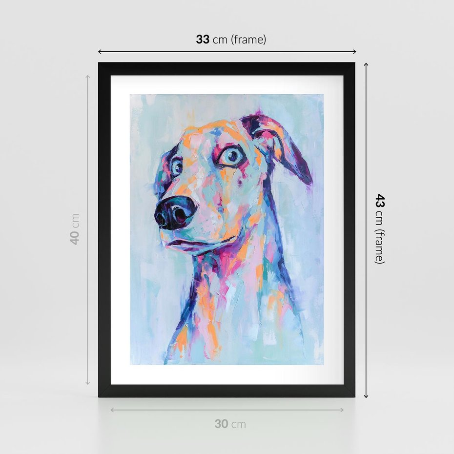 Plakat w ramie 30x40 - Cześć! Jak się Masz? - obraz olejny, zabawna sztuka - rama czarna