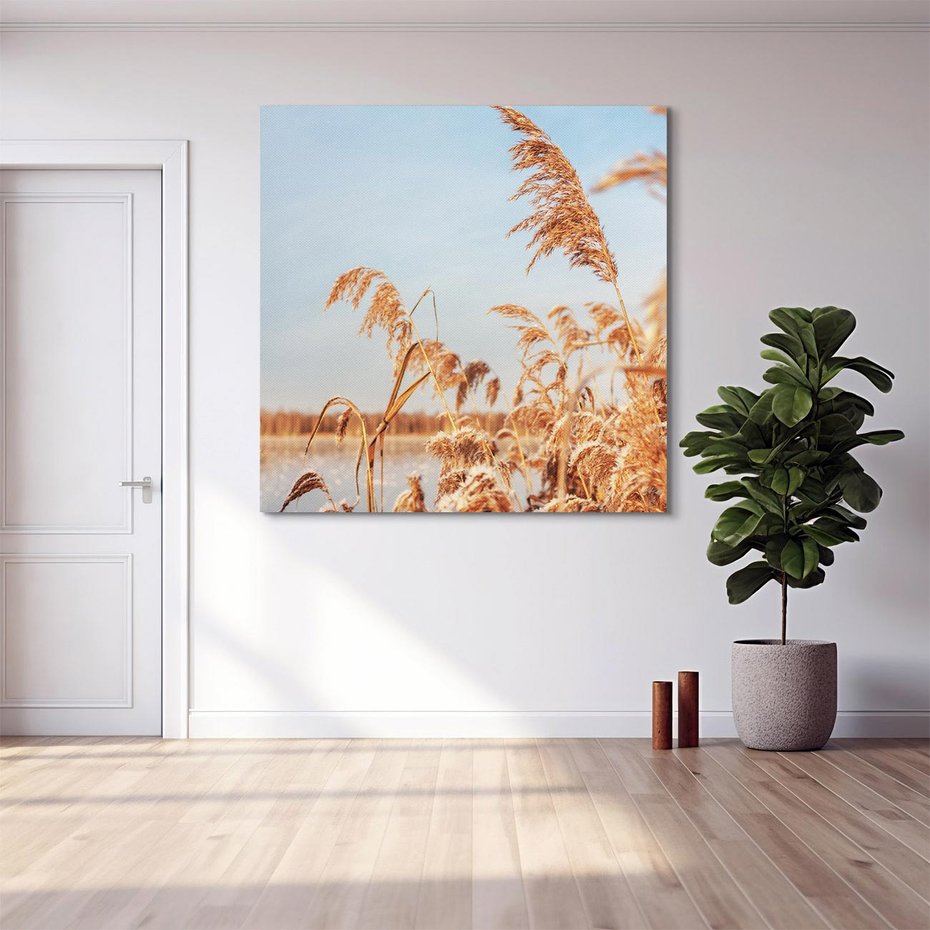 Obraz na płótnie 50x50 - Wyraz Stylu - trawy, boho