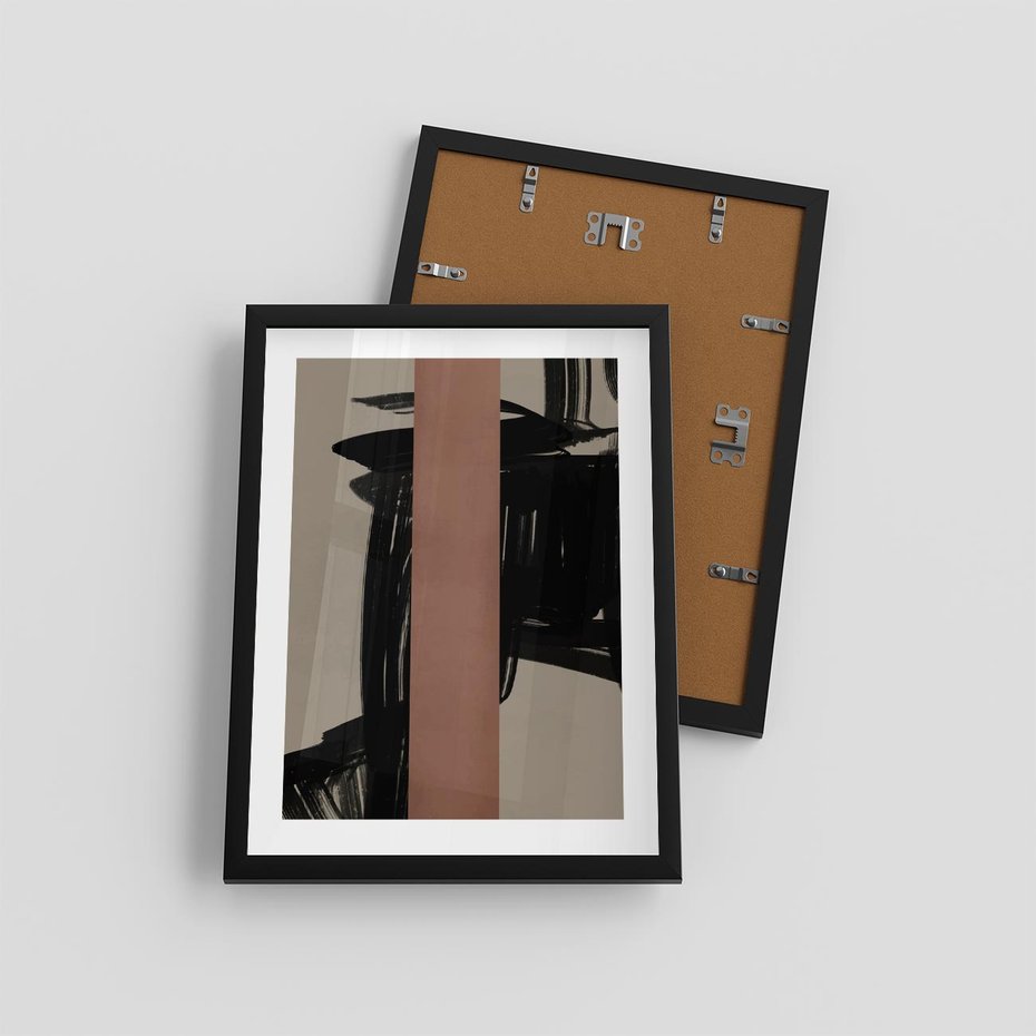 Plakat w ramie 30x40 - Niezwykłe Przeobrażenia - abstrakcja, czarne splatane linie - rama czarna