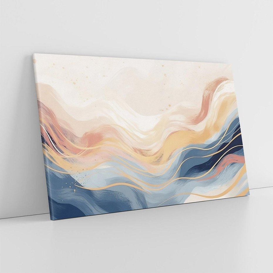 Obraz na płótnie 120x80 - Ukojenie Współczesności - abstrakcyjne fale, gładkie linie