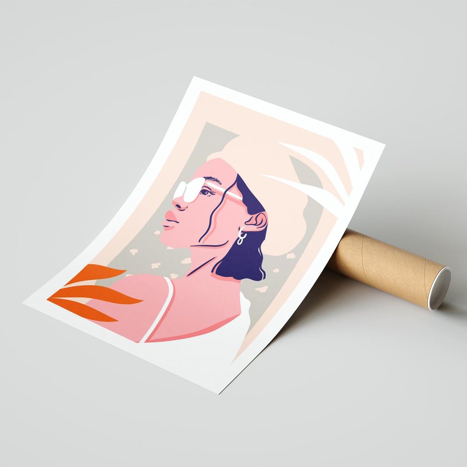 Plakat bez ramy 50x70 - Kobieca Esencja - nowoczesny plakat, styl retro