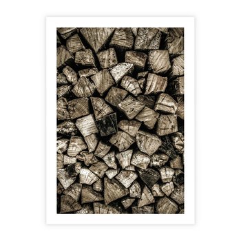 Plakat bez ramy 30x40 - Piękno Drewna - belki drewna, drewno