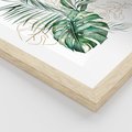 Plakat w ramie 30x40 - Luksus w Detalu - złote, liście - rama drewno