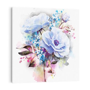 Obraz na płótnie 40x40 - Kolorowa Ekspresja - kwiaty, graficzne