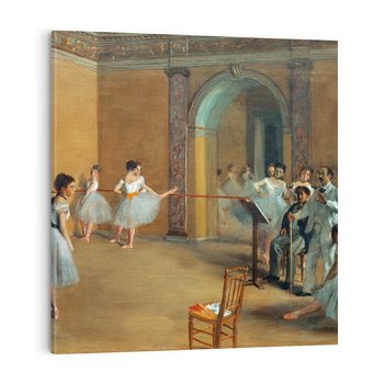 Obraz na płótnie 40x40 - The Dance Foyer at the Opera on the rue Le Peletier (1872), Edgar Degas - Reprodukcja - reprodukcja, obraz na płótnie