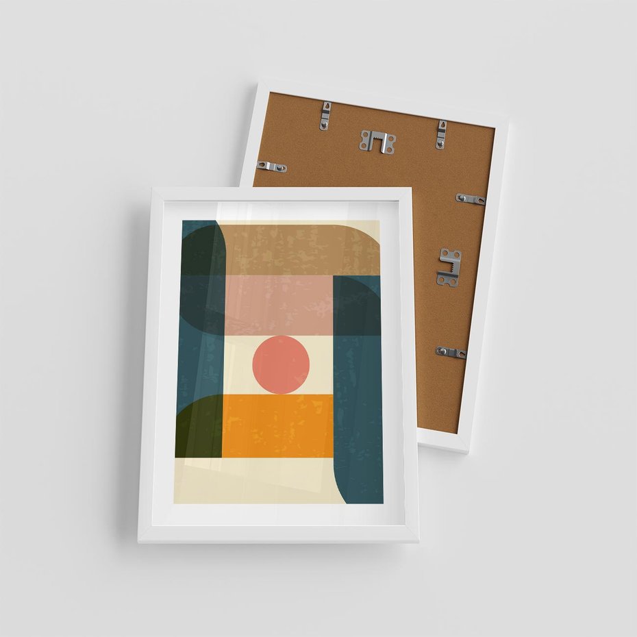 Plakat w ramie 30x40 - Geometryczna Ekspresja - geometria, plakat - rama biała