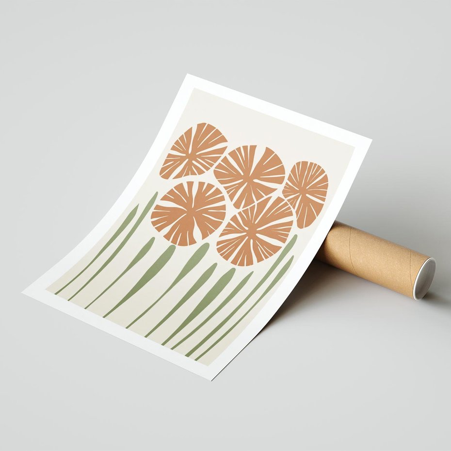 Plakat bez ramy 30x40 - Akwarelowe Echa Przyrody - kwiaty, nowoczesny plakat