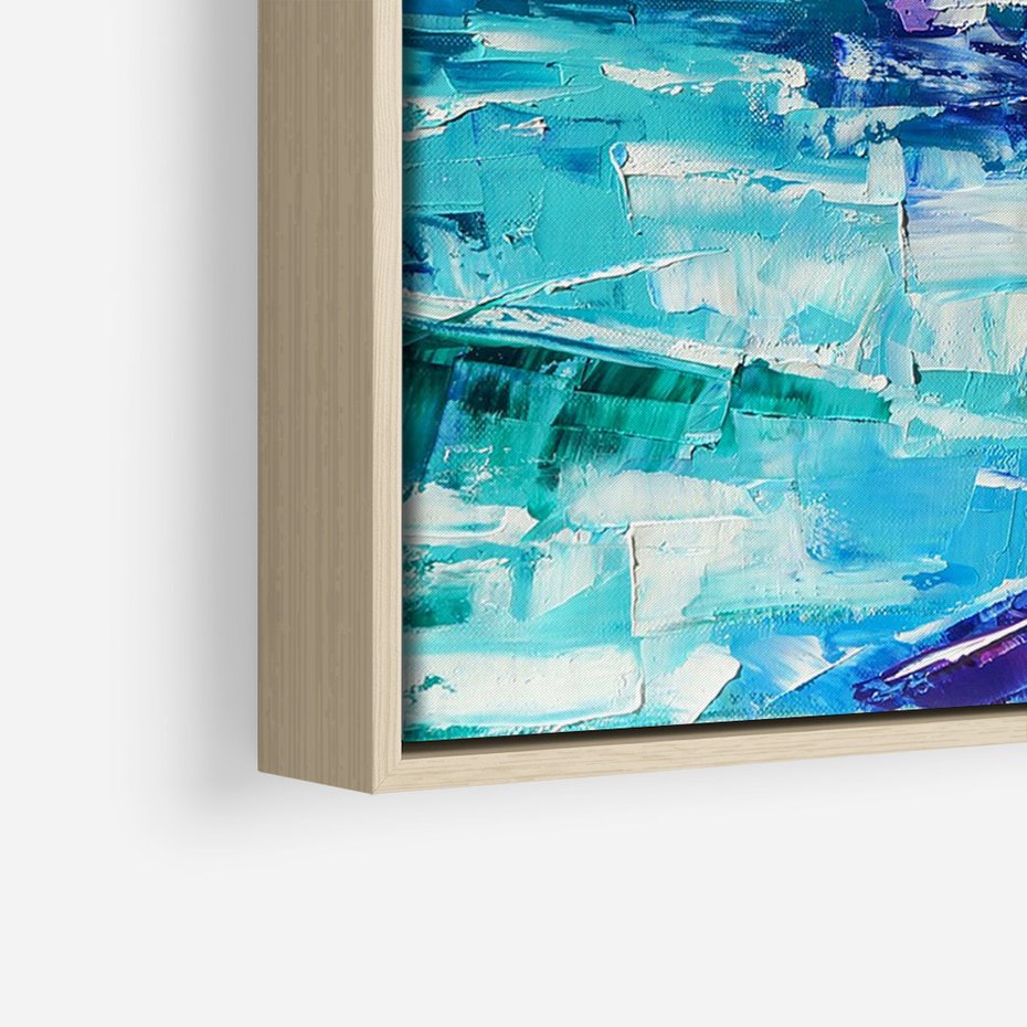 Obraz w ramie 70x100 - Mistyka Górskich Marzeń - abstrakcja, pejzaż gór - rama drewno