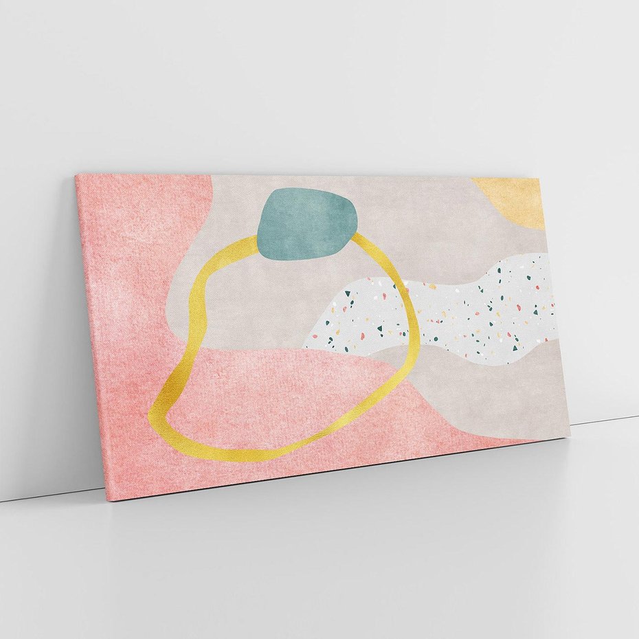 Obraz na płótnie 120x60 - Ekspresja w ruchu pędzla - abstrakcja, połączenie kształtów