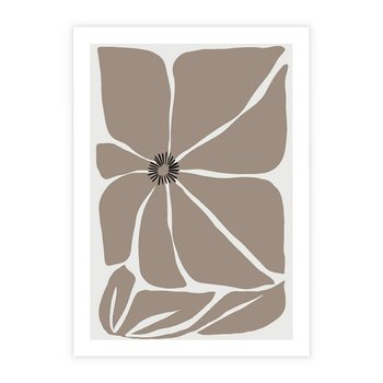 Plakat bez ramy 21x30 - Złudne Zmysły - abstrakcyjny kwiat, beże i brązy