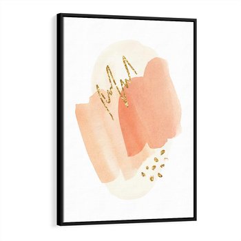 Obraz w ramie 70x100 - Rozbijające Plamy - abstrakcyjne akwarelowe plamy, minimalizm - rama czarna