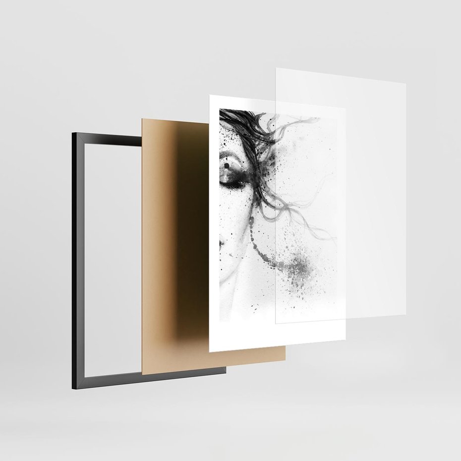 Plakat w ramie 50x70 - Eksplozja Kolorów - akwarela, abstrakcja - rama czarna