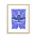 Plakat w ramie 50x70 - Etniczne Rekwizyty - etniczne roślinne wzory, granat - rama drewno