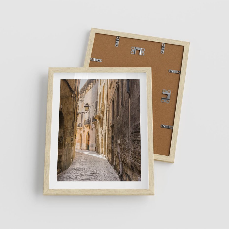 Plakat w ramie 40x50 - Perspektywa Uliczki - uliczka, perspektywa - rama drewno
