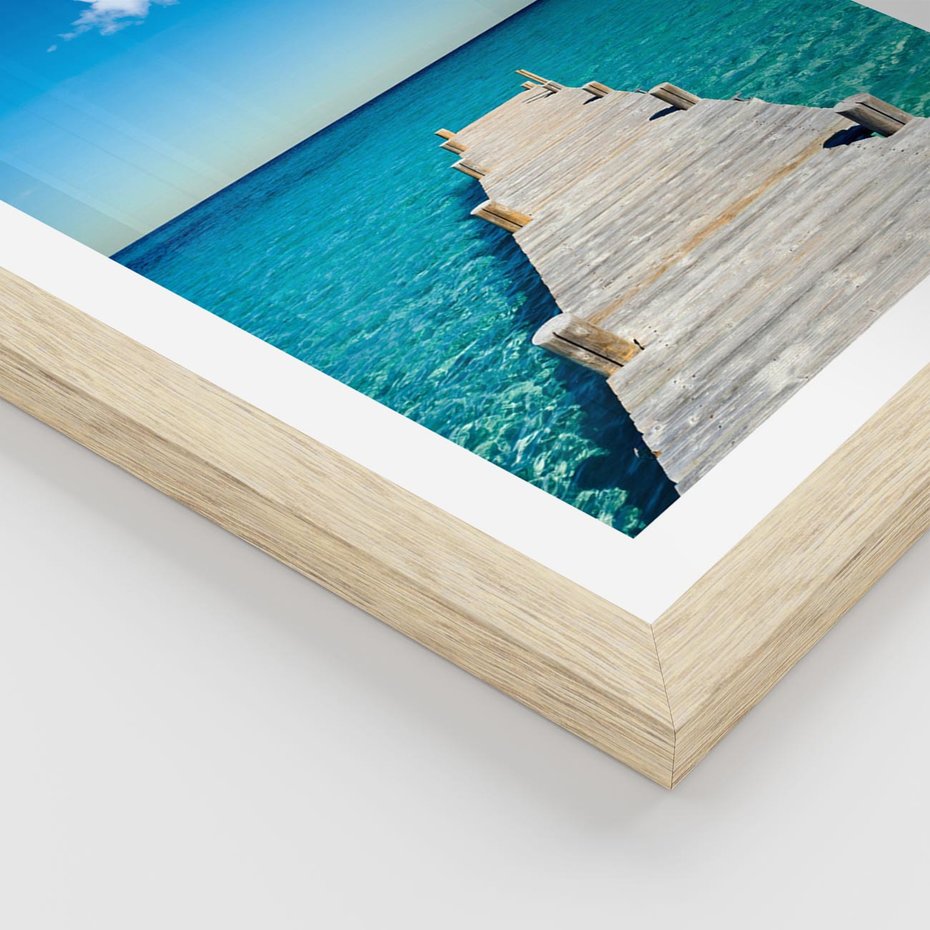 Plakat w ramie 50x70 - Letnie Morskie Uczucie - morze, pomost - rama drewno
