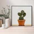 Obraz w ramie 50x50 - Kwiatowy taniec kaktusa - kaktus, kwiat - rama czarna