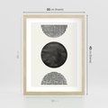 Plakat w ramie 30x40 - Tajemnicza Kompozycja - abstrakcyjne czarno białe formy, minimalizm - rama drewno