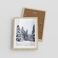 Plakat w ramie 30x40 - Zimowy Las Pod Kołdrą - las, zima - rama drewno