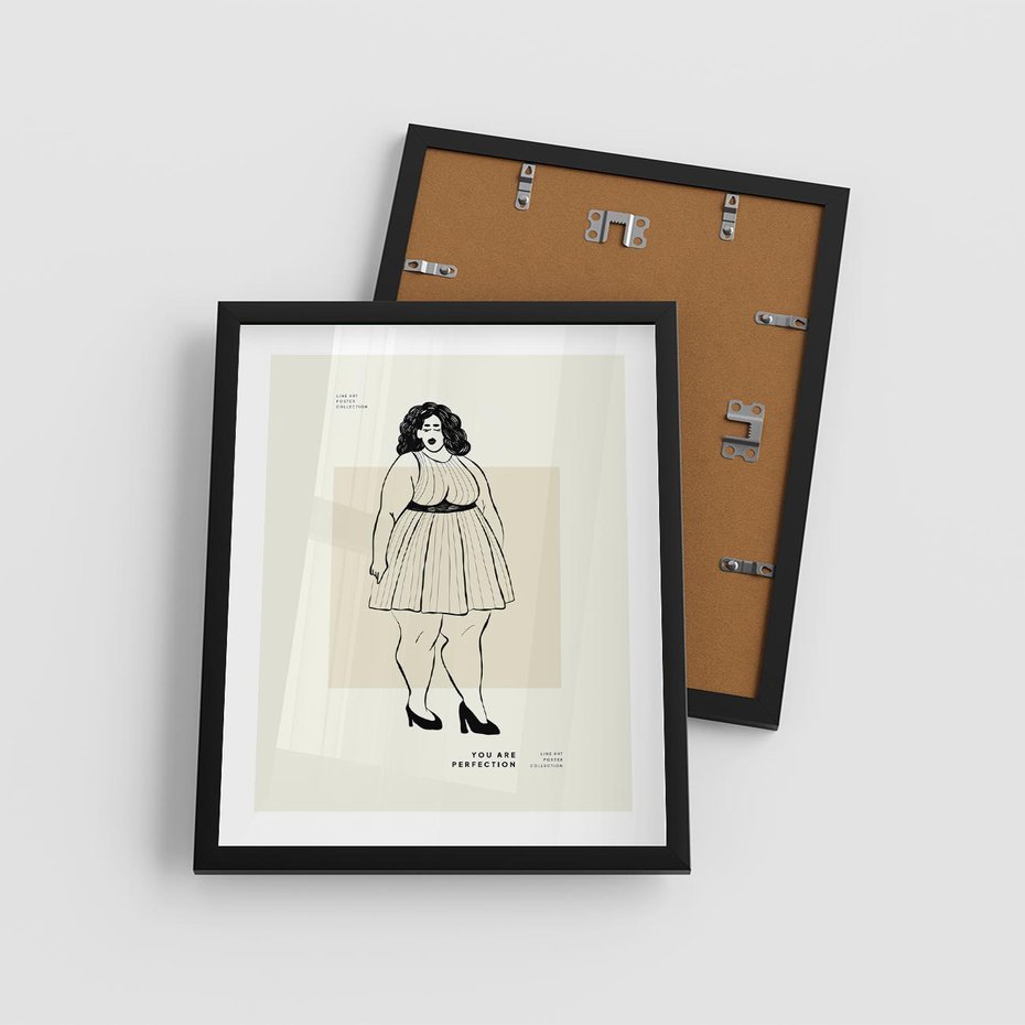 Plakat w ramie 40x50 - Ekspresja Wewnętrznych Emocji - kobieta, samoakceptacja - rama czarna