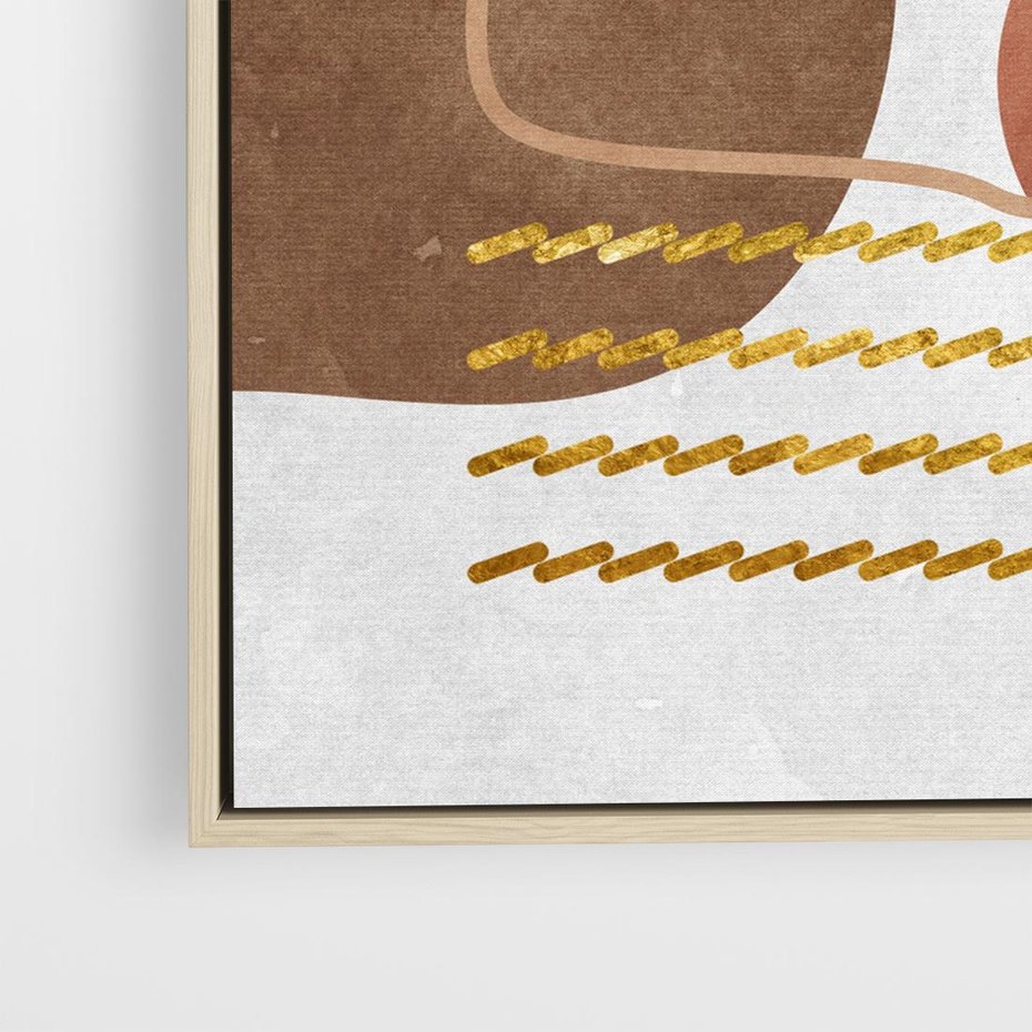 Obraz w ramie 50x50 - Odbicie światła serca - abstrakcyjne rozlane plamy, boho styl - rama drewno