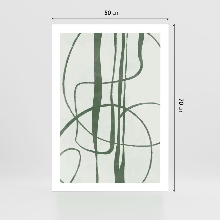Plakat bez ramy 50x70 - Zielony Spokój - zielona abstrakcja, spokojny plakat