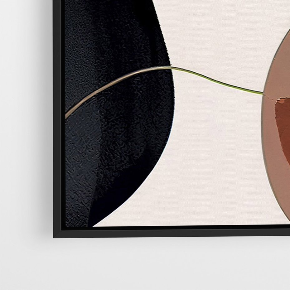 Obraz w ramie 70x100 - Wibracje uczuć i emocji - nieregularne plamy, czarny - rama czarna