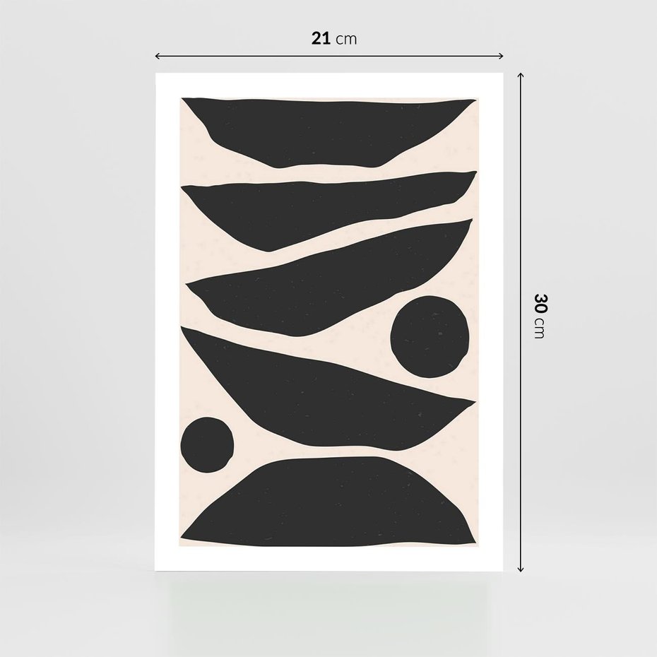 Plakat bez ramy 21x30 - Modernistyczna Abstrakcja w Czerni i Bieli - abstrakcja, czarno biała grafika