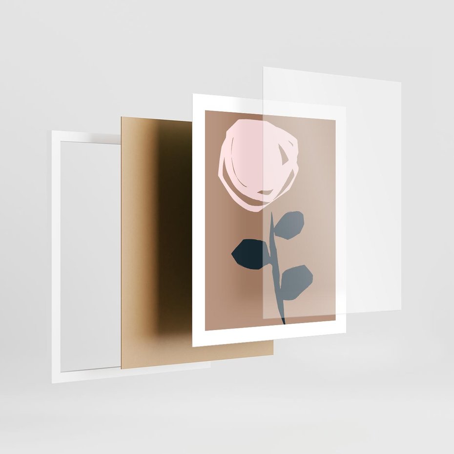 Plakat w ramie 40x50 - Niewytłumaczalne - abstrakcyjny obraz, plakat - rama biała