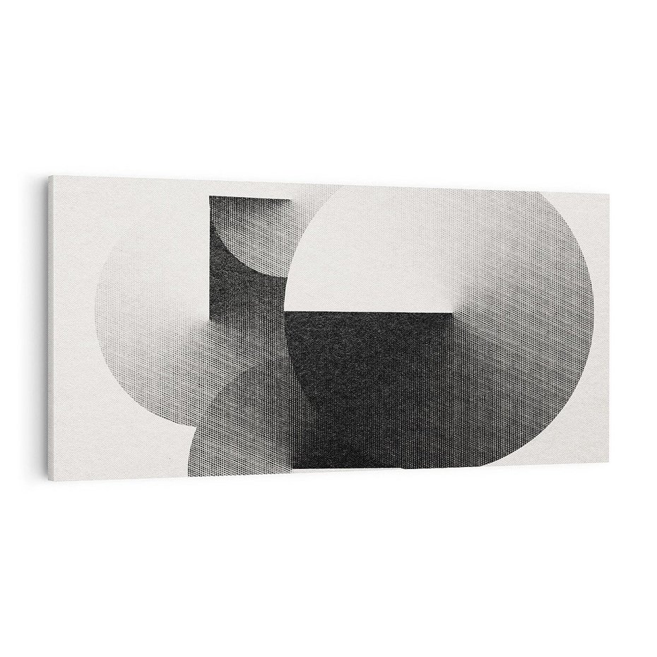 Obraz na płótnie 140x70 - Taniec Szarych Okręgów - graficzne, geometryczne kształty