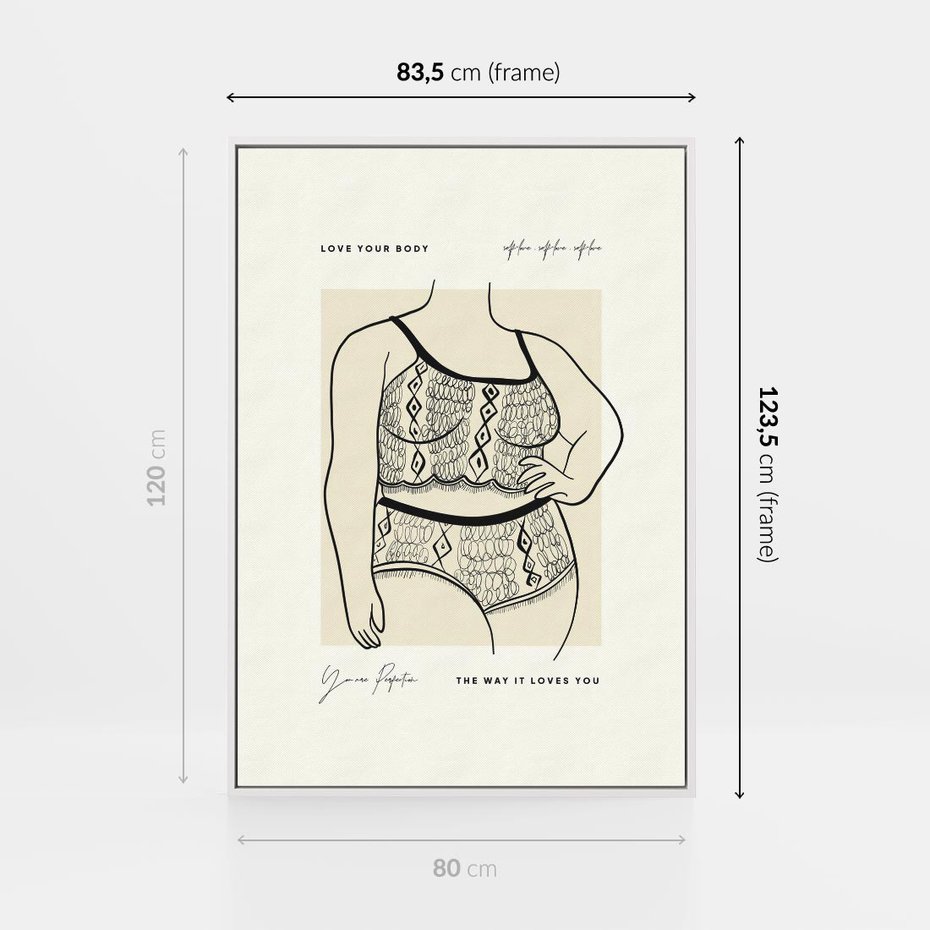 Obraz w ramie 80x120 - Spojrzenia Wewnętrznych Widoków - nowoczesna sztuka kobieca, plakat - rama biała