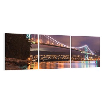 Obraz na płótnie 150x50 - Most nocą w Kanadzie - Kanada, most