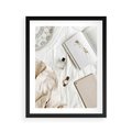 Plakat w ramie 40x50 - Perfumy, Książka i Moda - kobieca kompozycja, perfumy - rama czarna