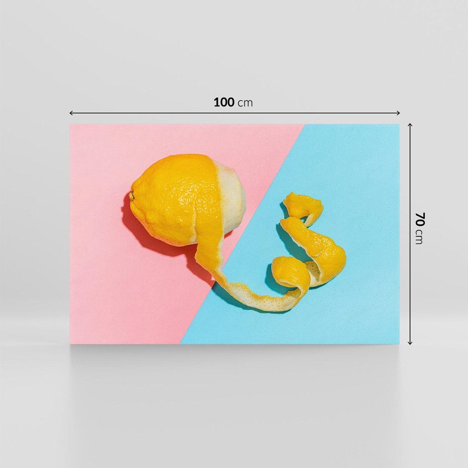 Obraz na płótnie 100x70 - Cytryna Pastel Abstrakcja - cytryna, pastel
