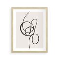 Plakat w ramie 40x50 - Migotliwa Kreatywność - abstrakcyjne szkicowane linie, minimalizm - rama drewno