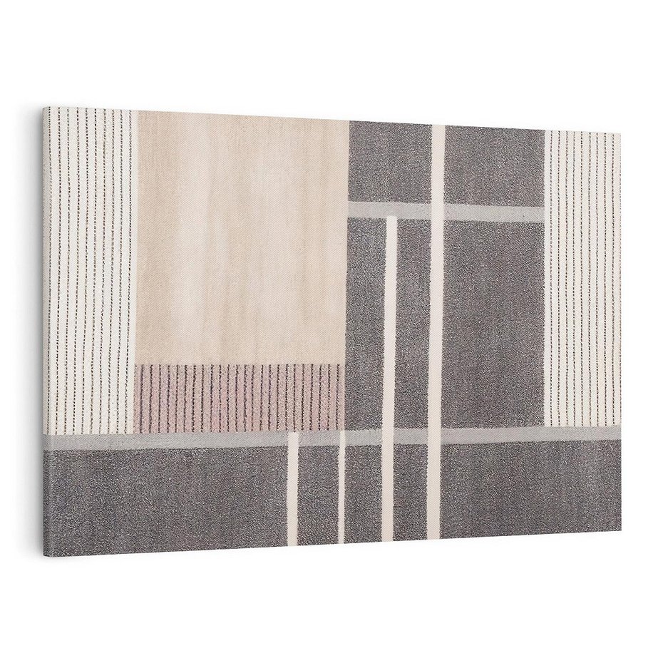 Obraz na płótnie 100x70 - Harmonia skradzionych odcieni - symetryczne, geometryczne pasy